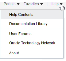 Help menu Help menu