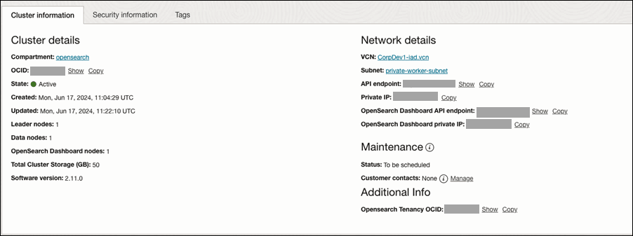 Cluster Information Cluster Information