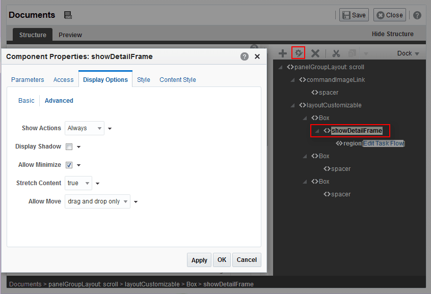 System Pages with Display Options Parameters