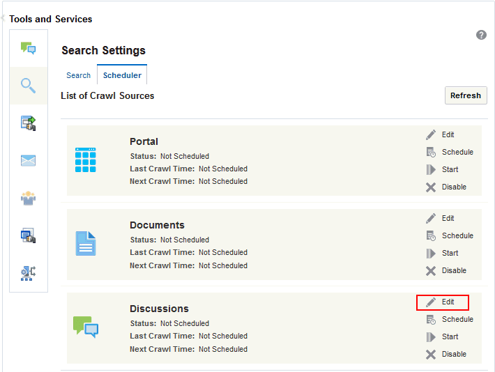 Elasticsearch Setting Scheduler This image shows the Elasticsearch Setting Scheduler.