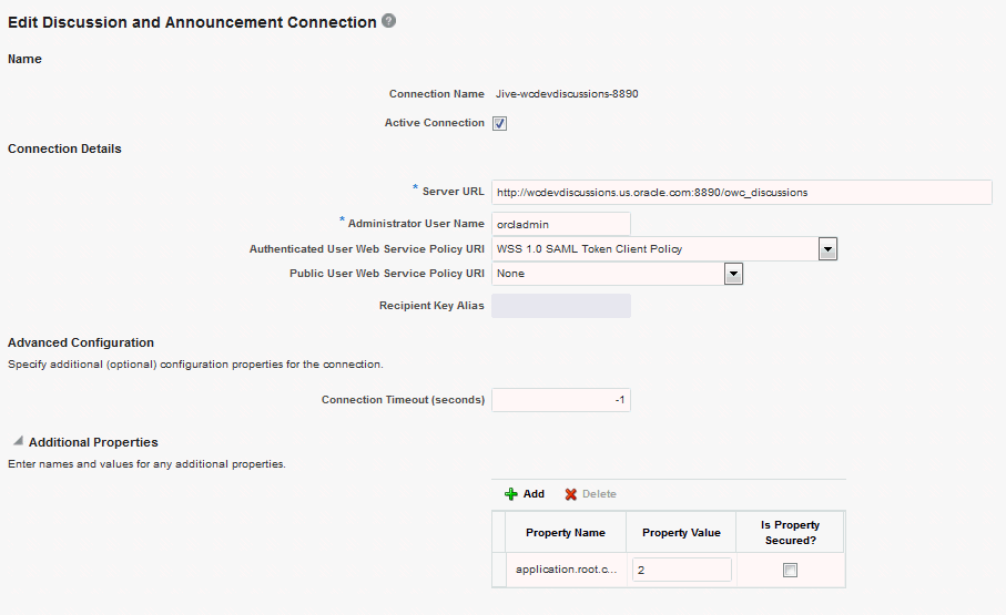 Edit Discussions and Announcement Connection Page