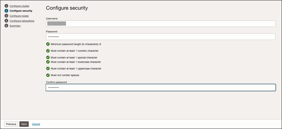 Configure security