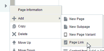 Page link option