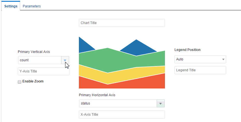 Area chart template settings
