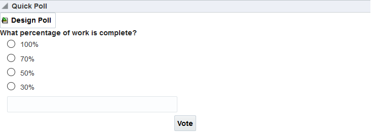 This figure shows a sample Quick Poll. A Vote button is available for users to submit the poll.