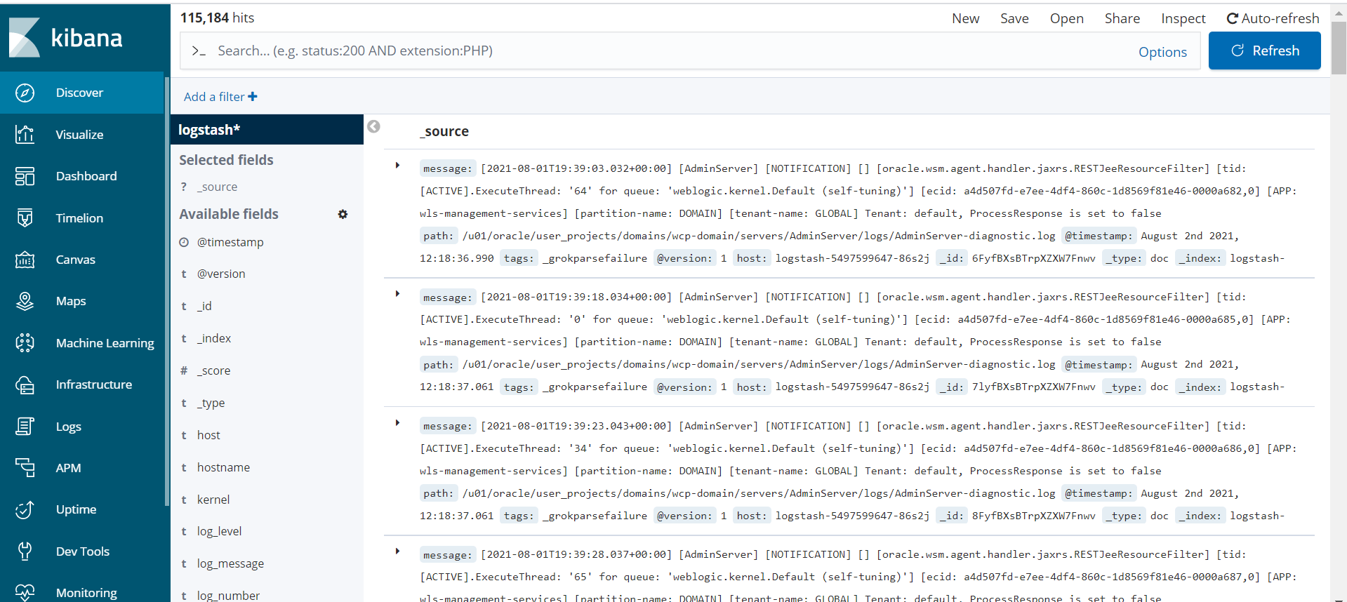 WCP-Kibana-Dashboard
