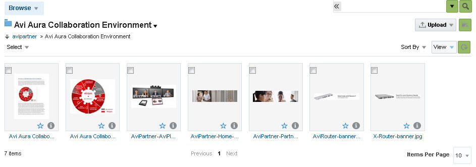 This image shows the thumbnail view of the Content Manager.