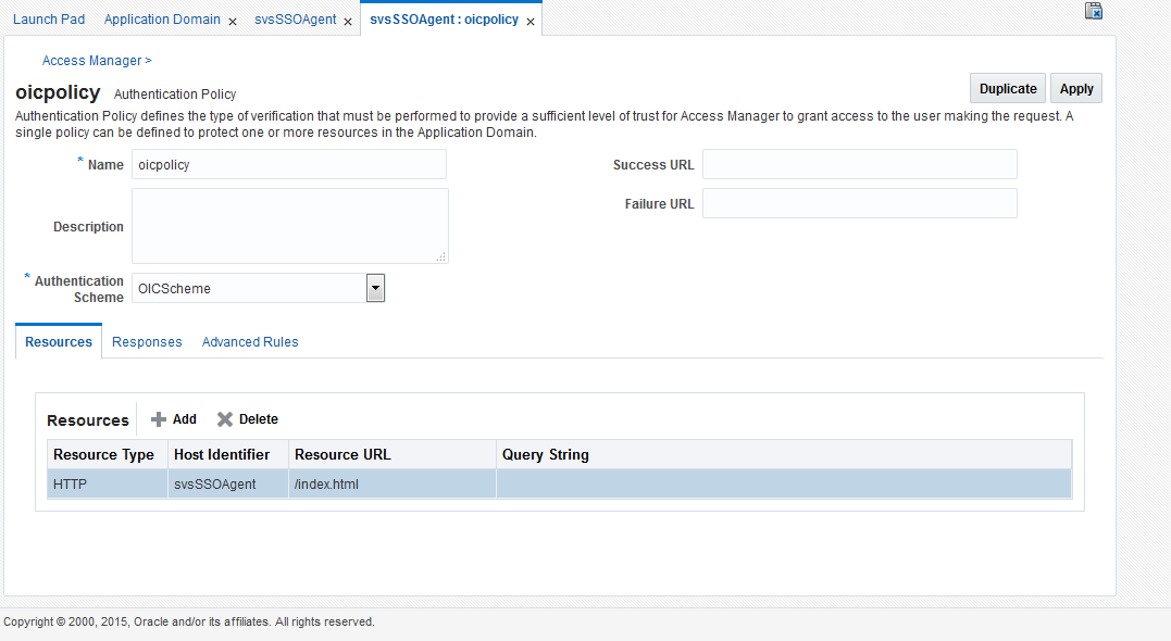 This image shows the Authentication Policy page.