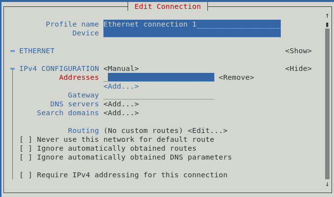 The figure shows the window for editing a connection.