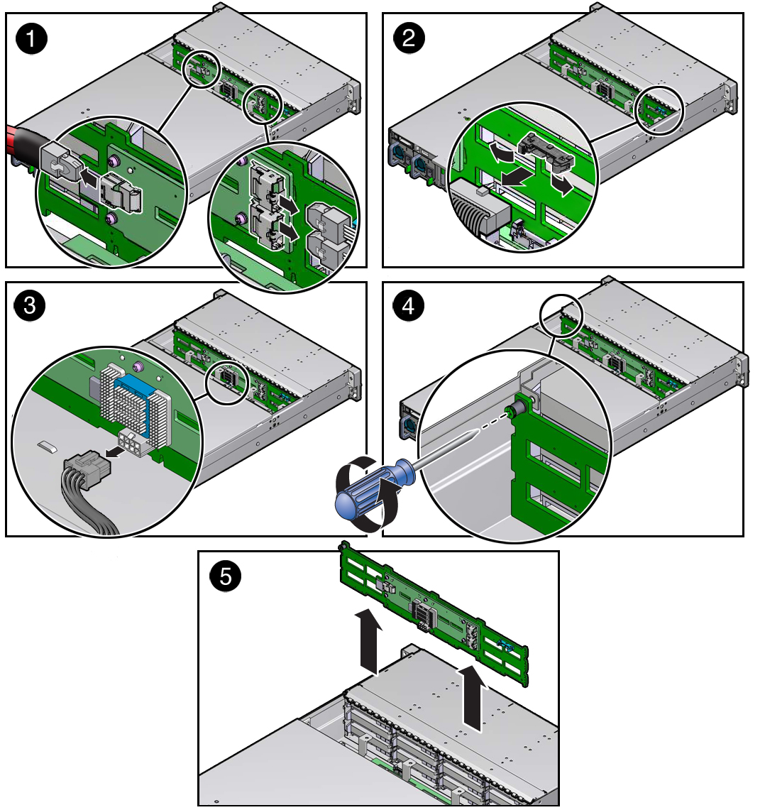 image:Image showing removal of 12 drive backplane.