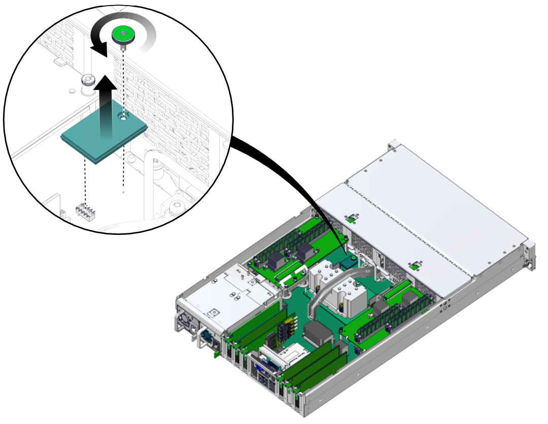 image:Figure shows how to remove the eUSB drive.