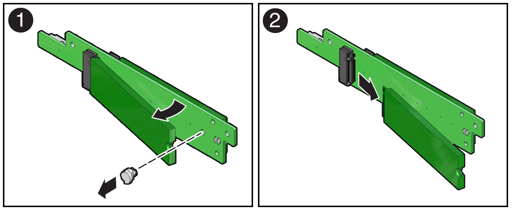 image:Figure showing an M.2 flash SSD being removed from an M.2                             mezzanine.