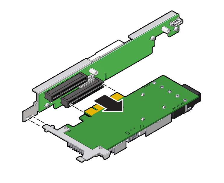 image:Figure showing how to remove the internal HBA card from                                     slot 4.