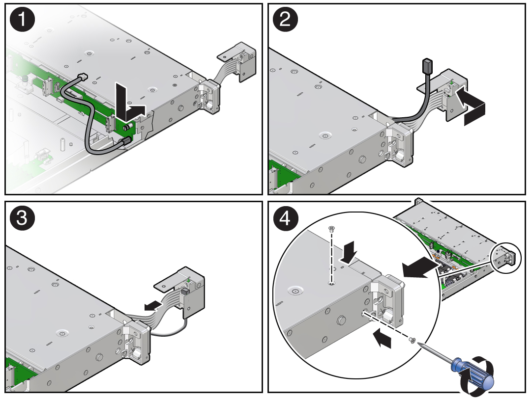 image:Figure showing the temperature sensor being installed into the                             chassis.