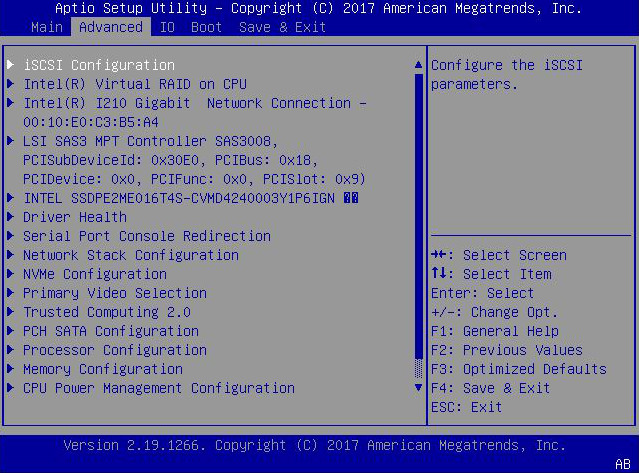 image:This figure shows the BIOS Advanced Menu image.
