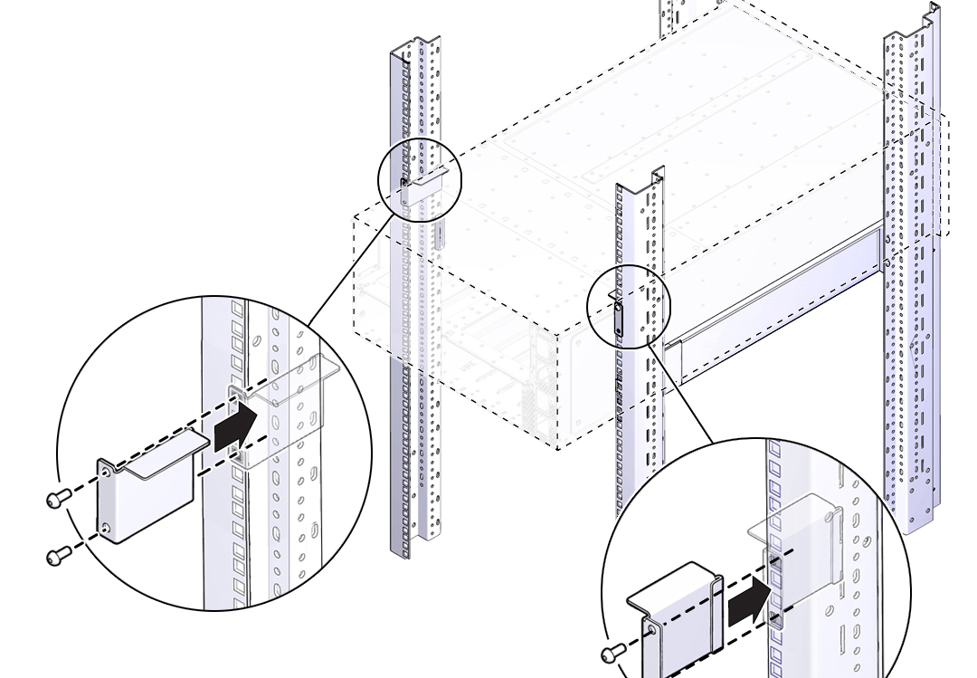 image:Figure of back mounting brackets and rack.