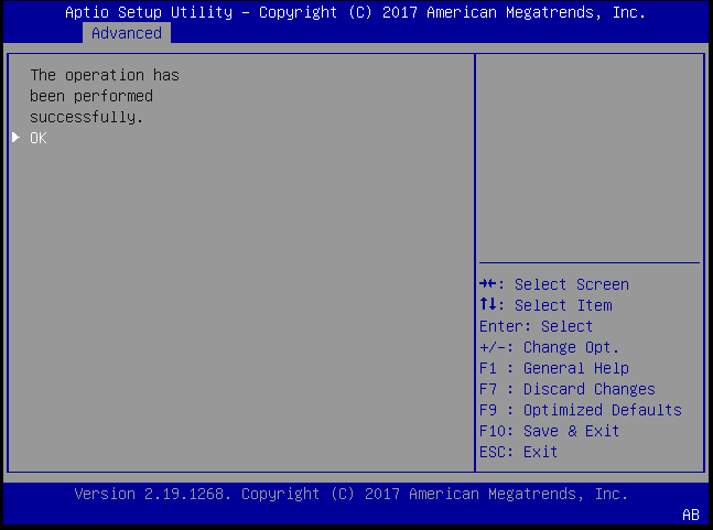 image:Picture of window confirming that the array has been                                 configured.