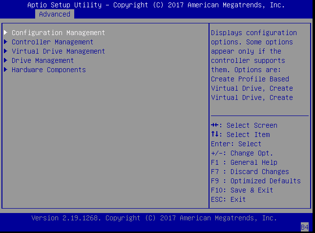image:Picture of Advanced menu with Configuration Management                                         selected.
