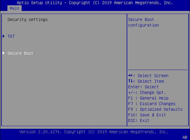image:This figure shows the Security Settings screen within the Main                                 Menu.
