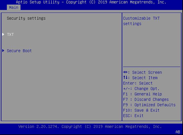 image:This figure shows the Security Settings screen within the Main                                 Menu.