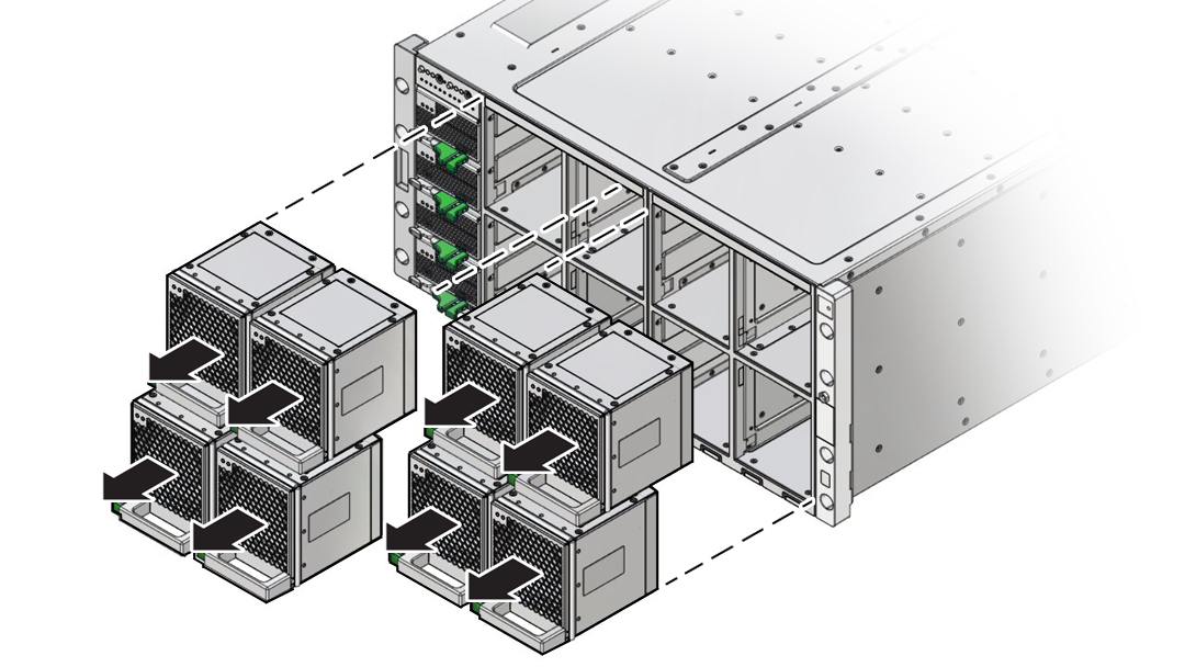 image:Image showing the removal of the fan modules.