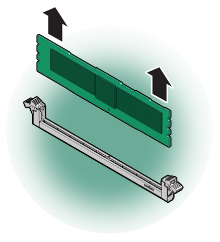image:Image showing a DIMM being removed from its slot.