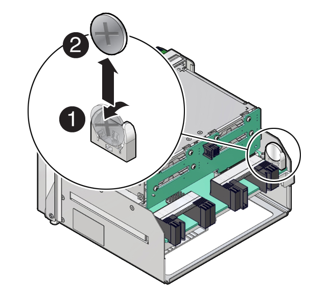 image:Image showing the removal of the system battery.