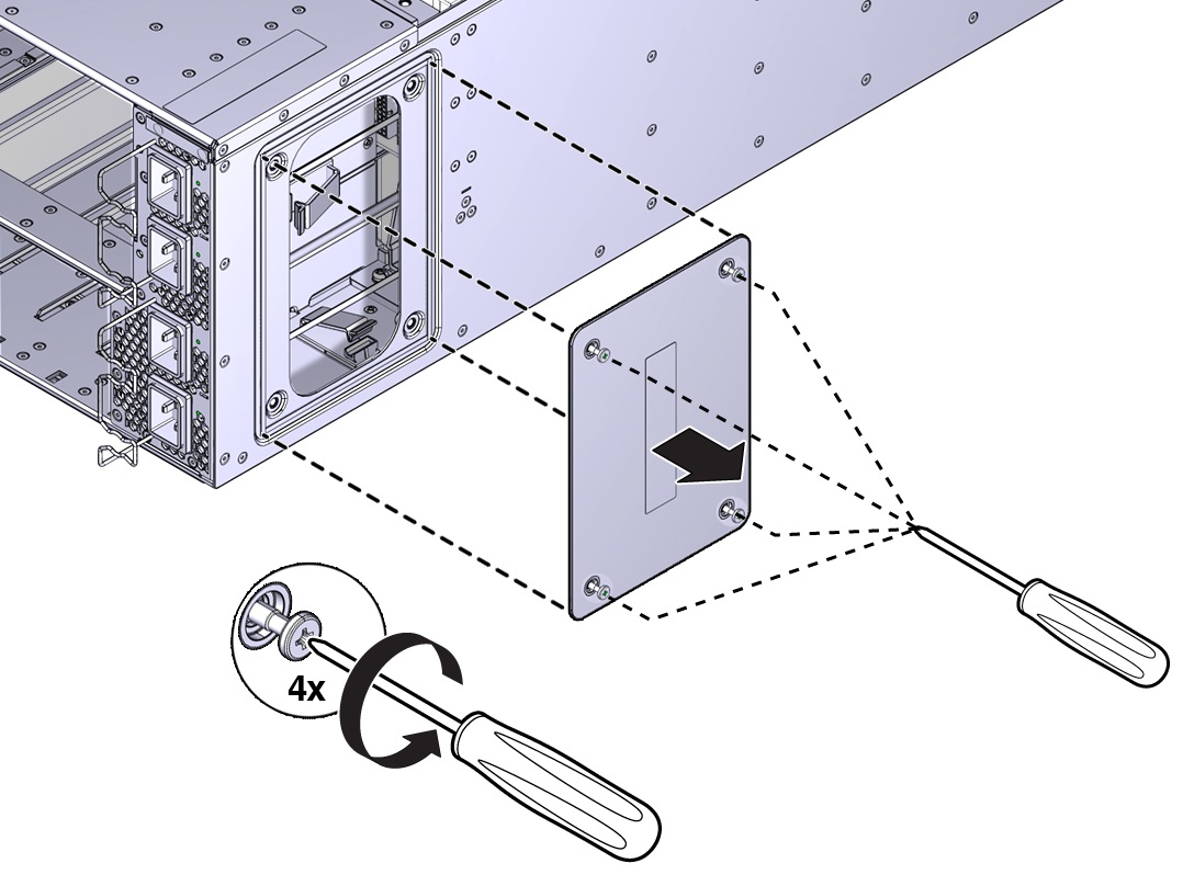 image:Image showing screws in access panel.