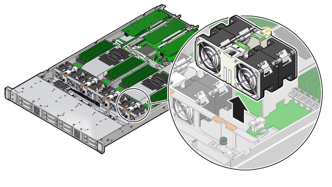 image:Figure showing removal of a fan module.