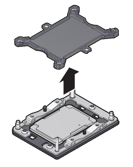 image:Figure showing how to remove the processor socket                                     cover.