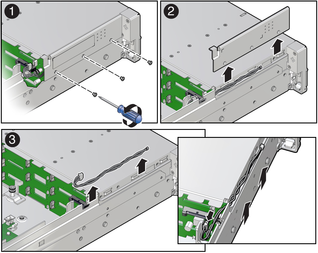 image:Figure showing the temperature sensor being removed from the                             chassis.
