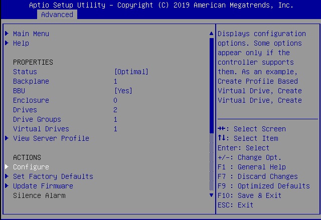 image:Figure of Advanced menu with Configure selected.