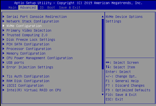 Viewing Installed Oracle Flash Accelerator F640 Pcie Cards In Bios 6105