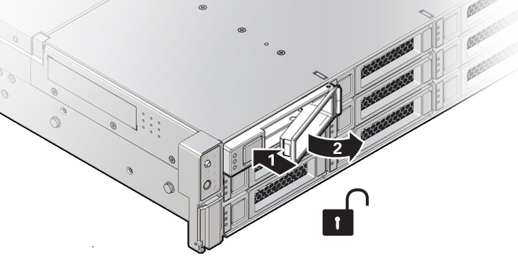 image:Figure showing the location of the storage drive release button
                                and latch.