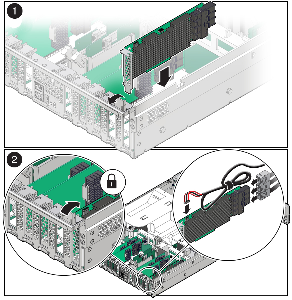 Install The Internal HBA Card And HBA Super Capacitor Oracle Server 