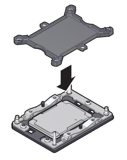 image:Figure showing how to install the processor socket
                                    cover.