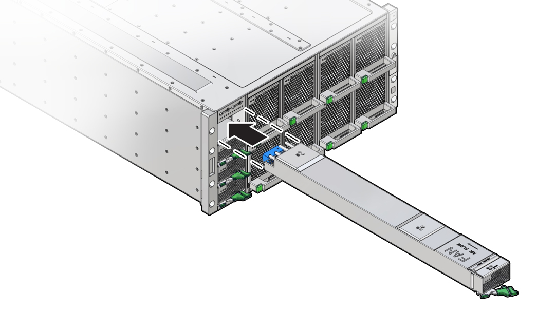 Image showing the installation of the power supply into its slot.