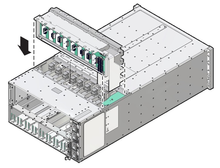 Image showing the midplane assembly lifted out of the server.