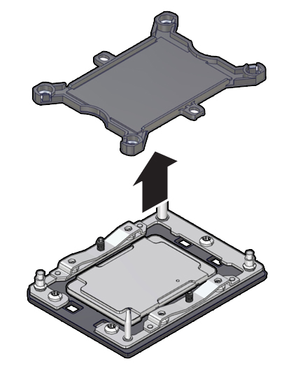 Figure showing how to remove the processor socket cover.