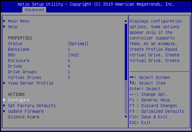 image:Figure of Advanced menu with Configure selected.