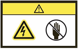 An illustration showing the front-side warning label referenced in this section. An illustration showing the front-side warning label referenced in this section.
