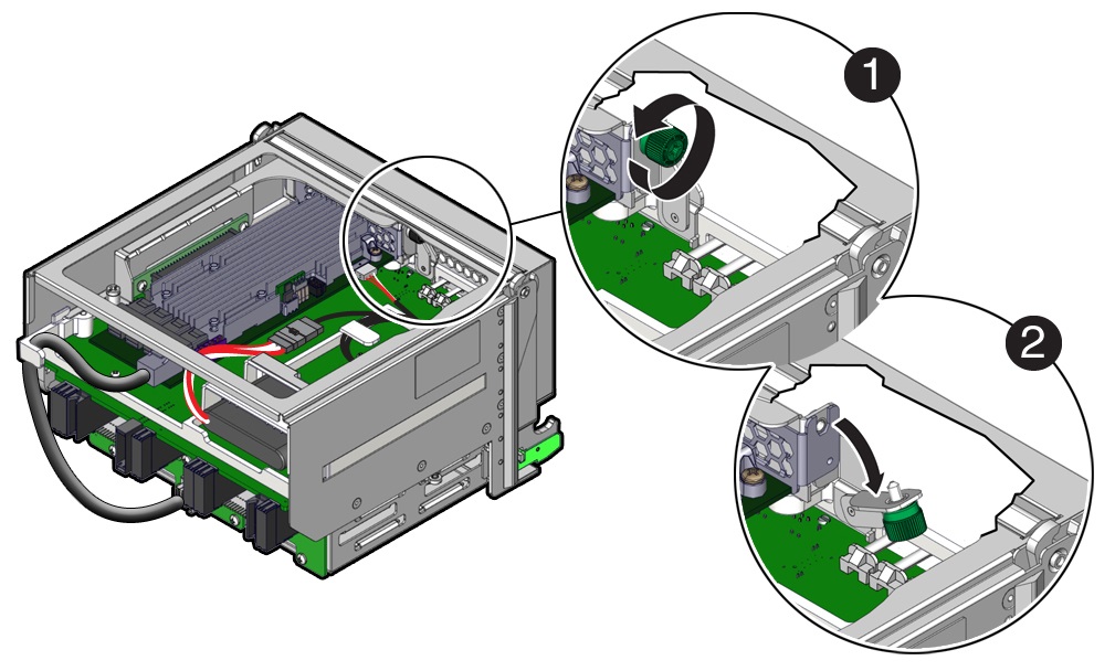 Image showing the unlocking lever.