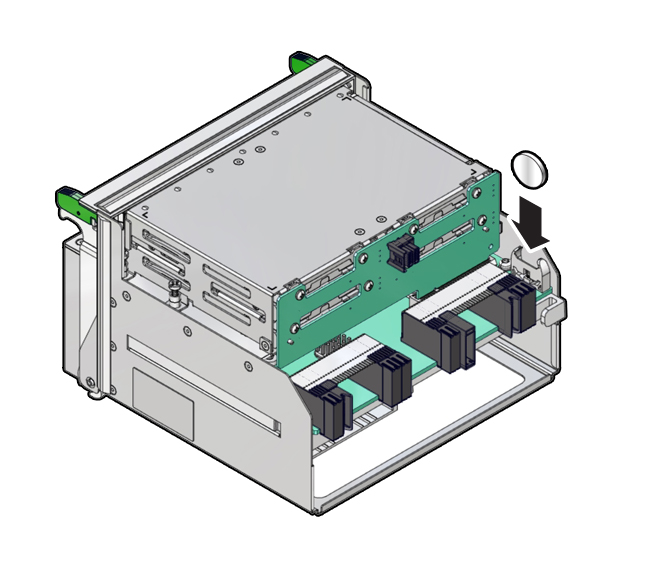 Image showing the installation of the system battery.