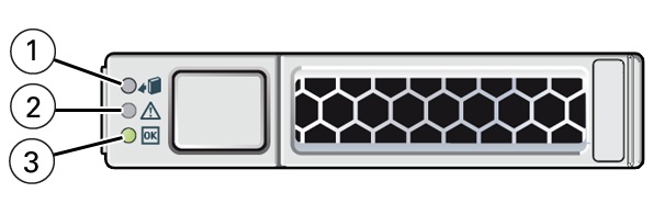 An illustration showing the front panel of the storage drive carrier. An illustration showing the front panel of the storage drive carrier.