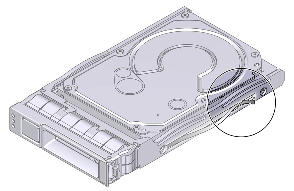 image:Figure showing a grounding strap that is not seated correctly
                                in the HDD bracket.