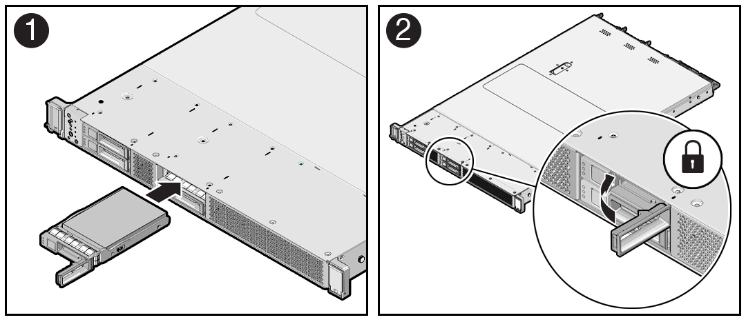 Figure showing the installation of the storage drive.