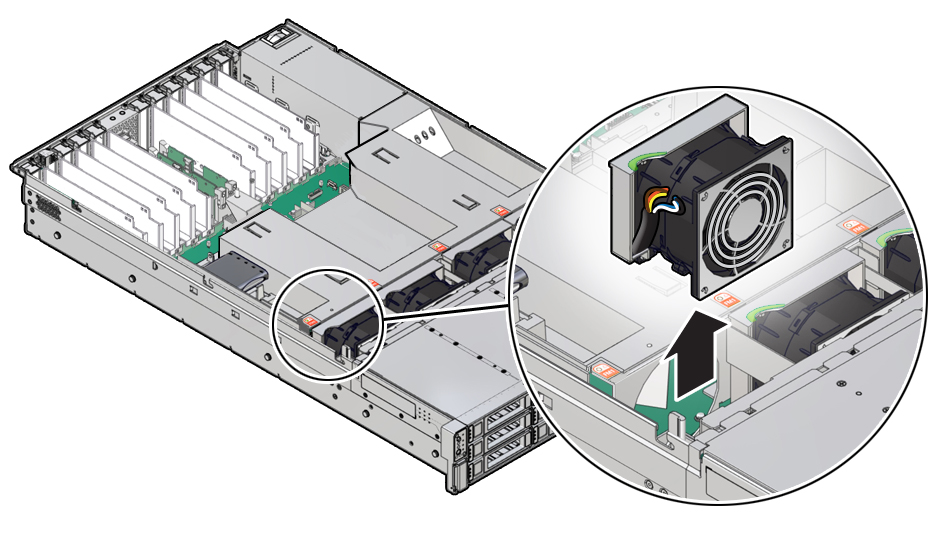Figure showing how to remove a fan module