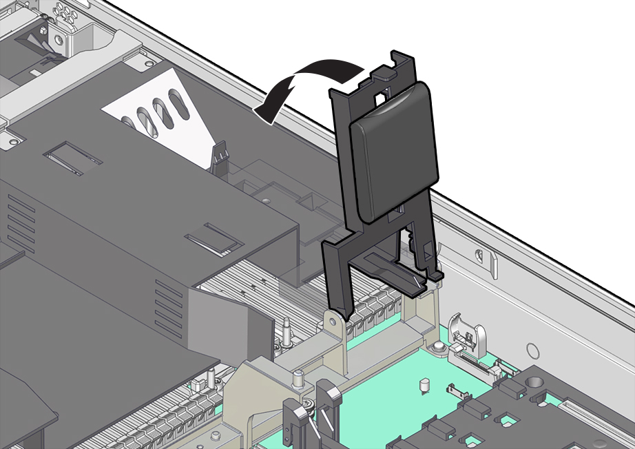 Figure showing the HBA super capacitor tray being rotated in to its closed position.