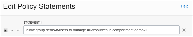 Create policy for IT compartment