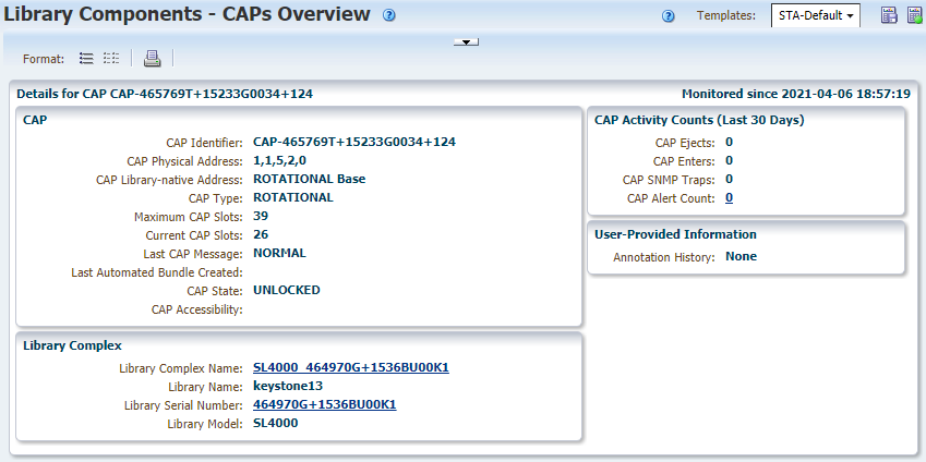 Example of the CAP Overview details page